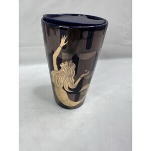 Starbucks 2020 Purple & Gold Holiday Siren Mermaid 12 oz Ceramic Tumbler